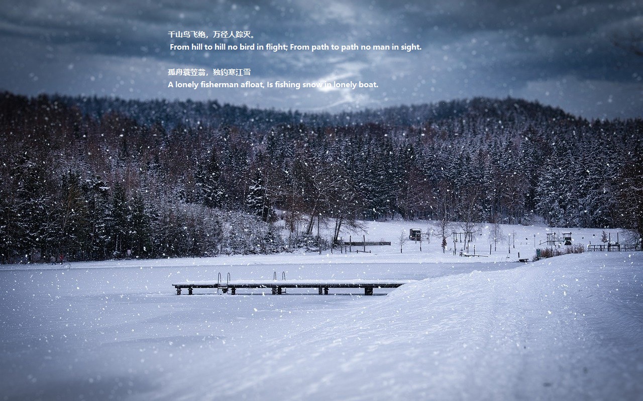 柳宗元的《江雪》英文翻译