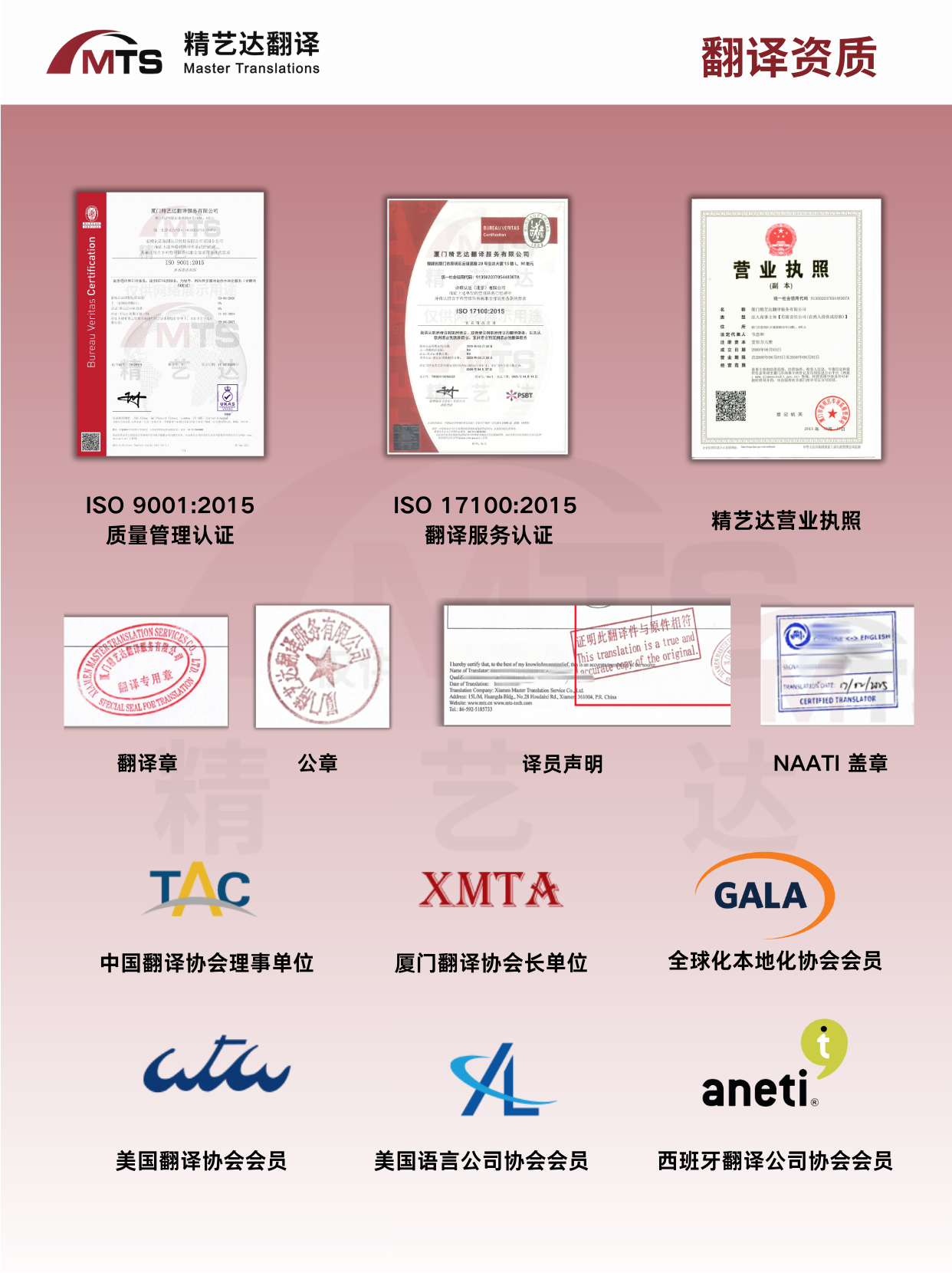 厦门精艺达翻译公司翻译资质