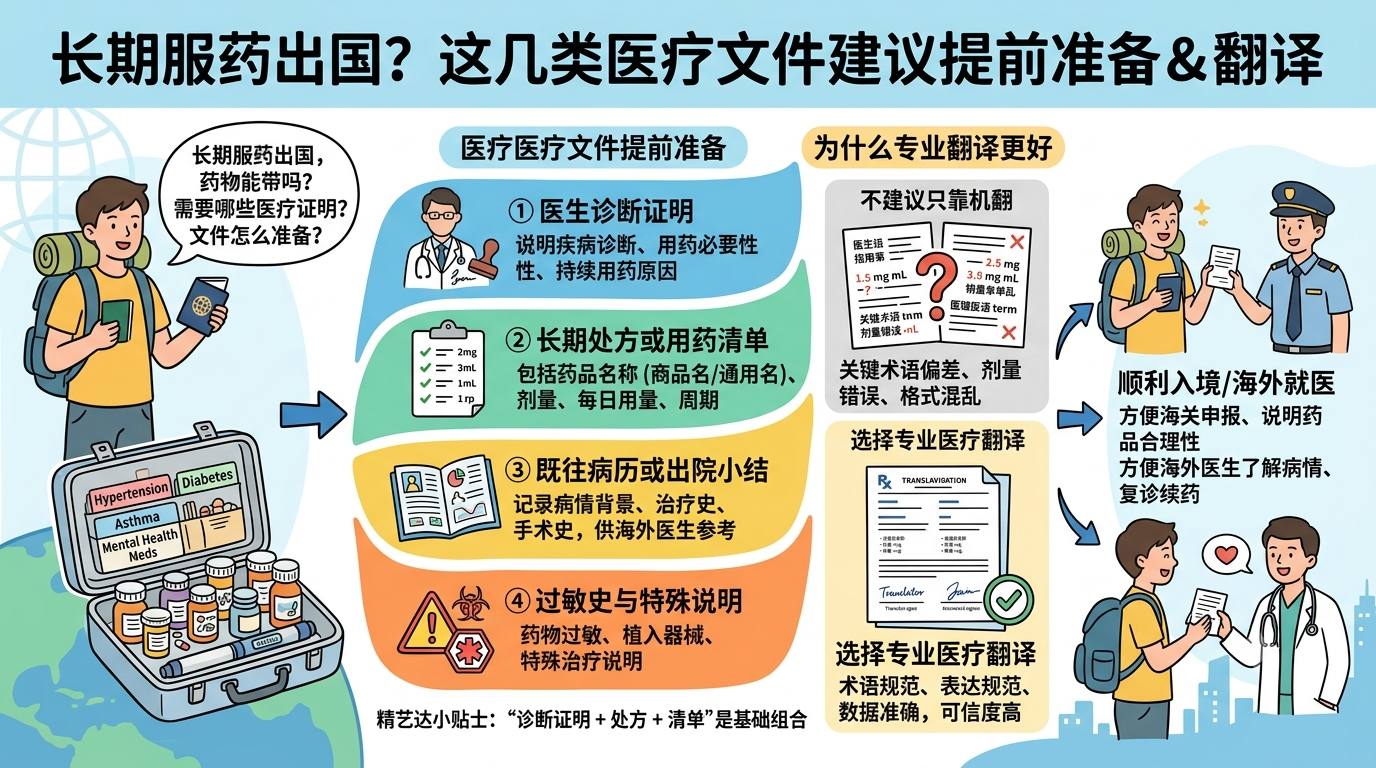 长期服药准备出国？这些医疗证明建议提前翻译，别等到出发前才着急